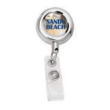 Metal Retractable Badge Holders with Aligator Clip  Imprinted with Logo (Q297311)