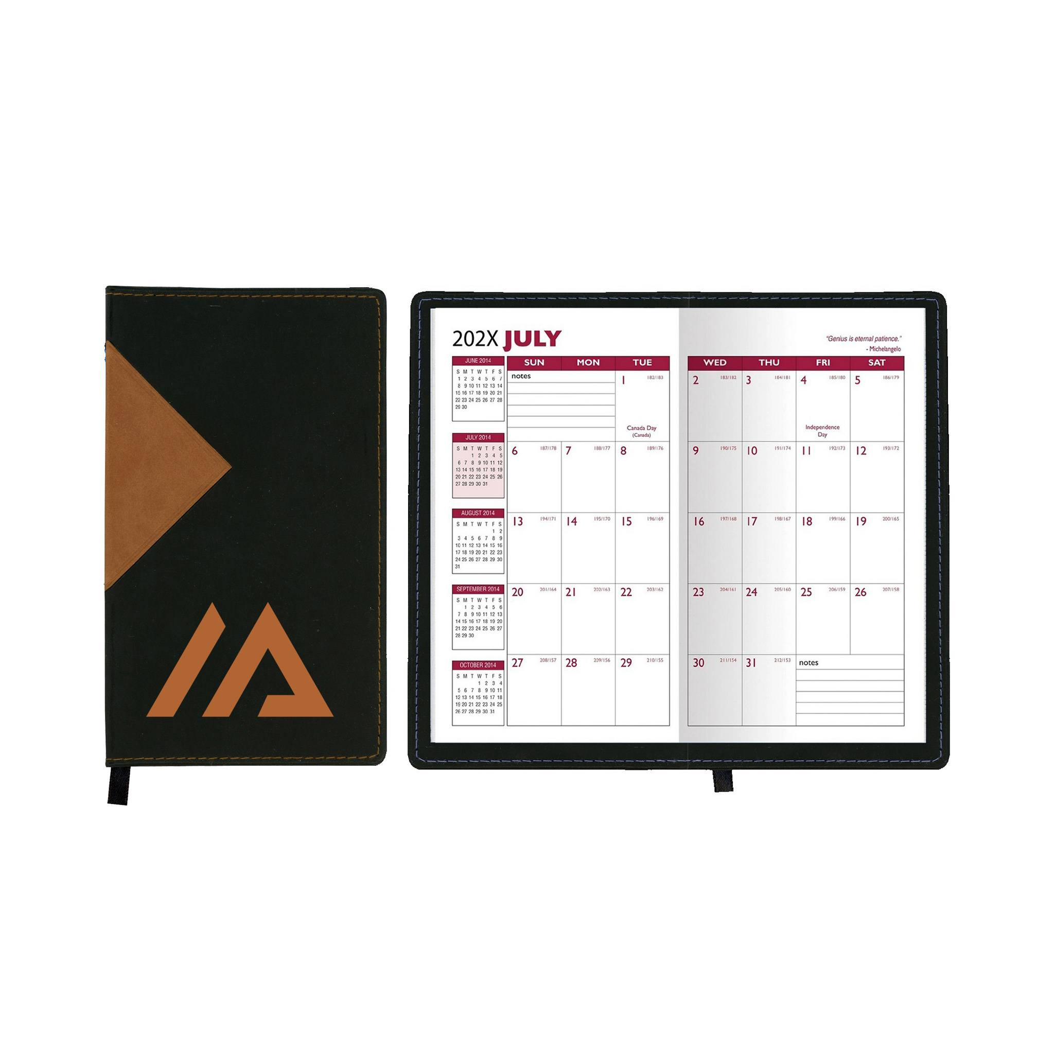 Keystone Series 2 Tone Vinyl Academic Planner  Imprinted with Logo (Q298222)