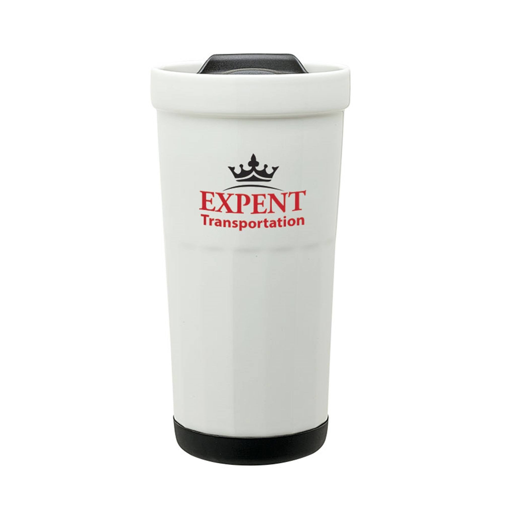 16 Oz. Latte Ceramic Travel Tumbler  Imprinted with Logo (Q300622)