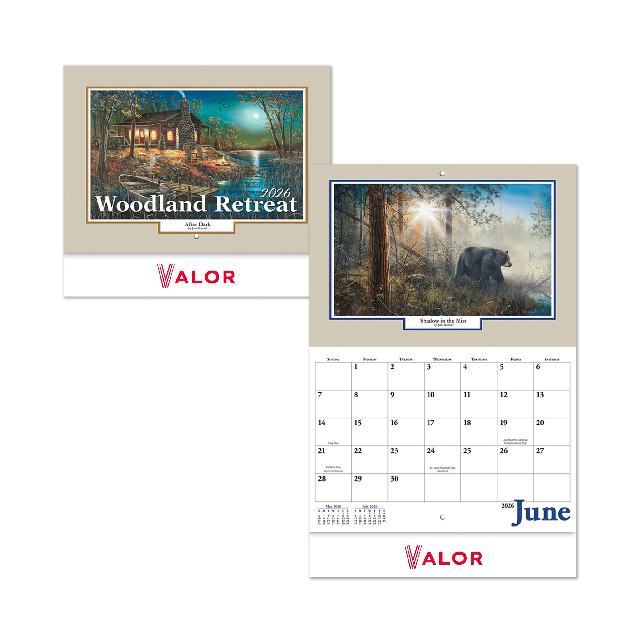 Woodland Retreat Stapled Wall Calendar  Imprinted with Logo (Q303222)