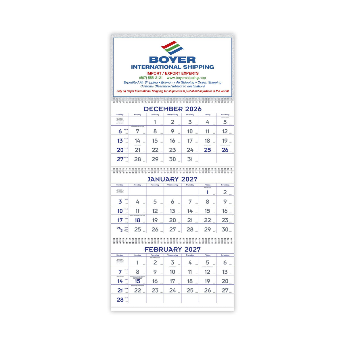 Blue & Grey Commercial Planner Calendar (Q304722)