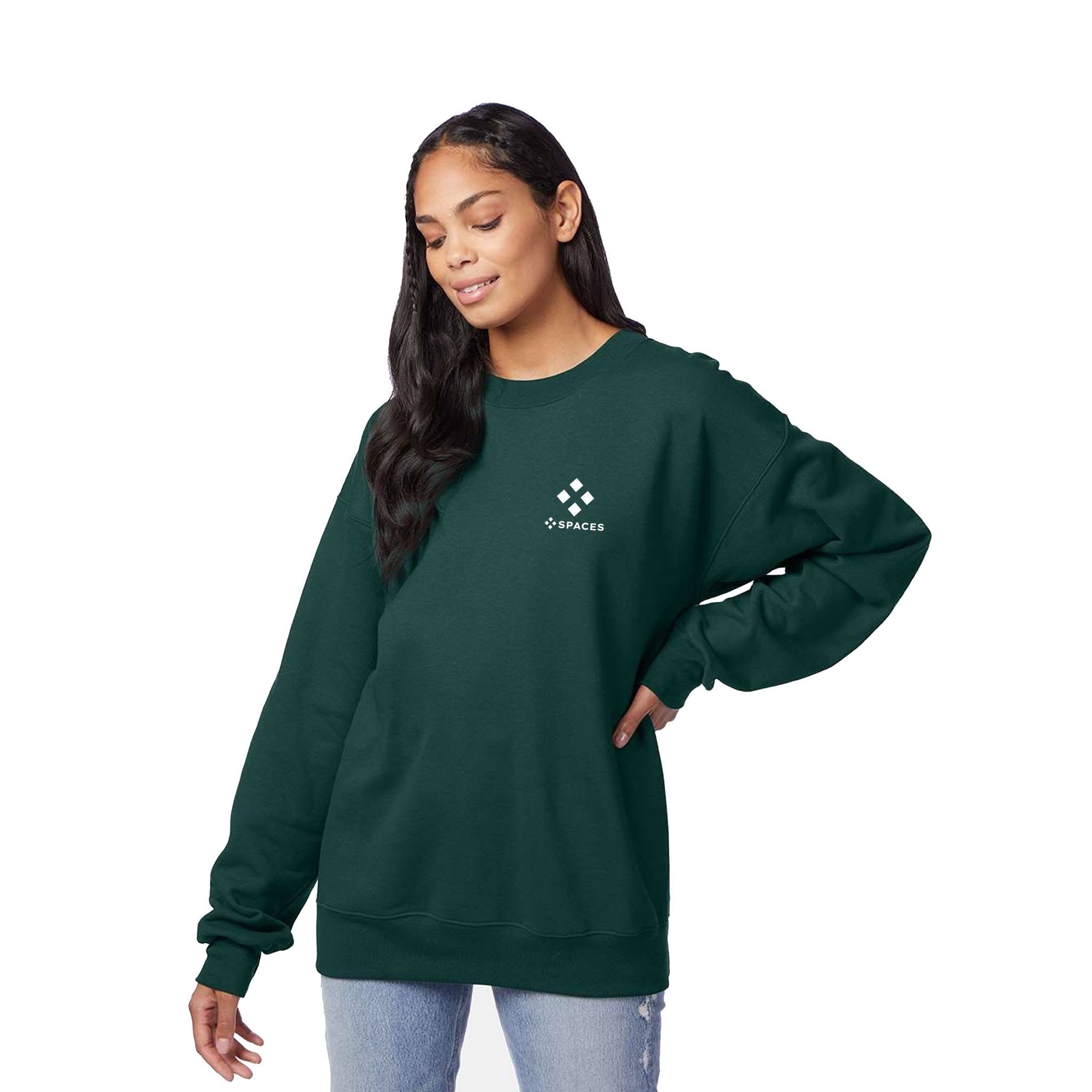 F260 Hanes 9.7 oz. Ultimate Cotton® 90/10 Fleece Crew  Imprinted with Logo (Q306465)
