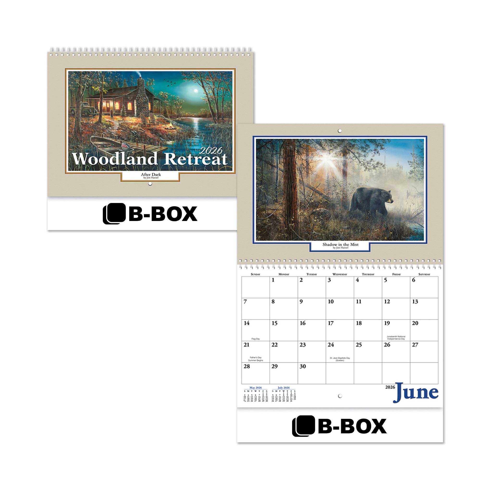 Woodland Retreat Spiral Wall Calendar  Imprinted with Logo (Q313222)