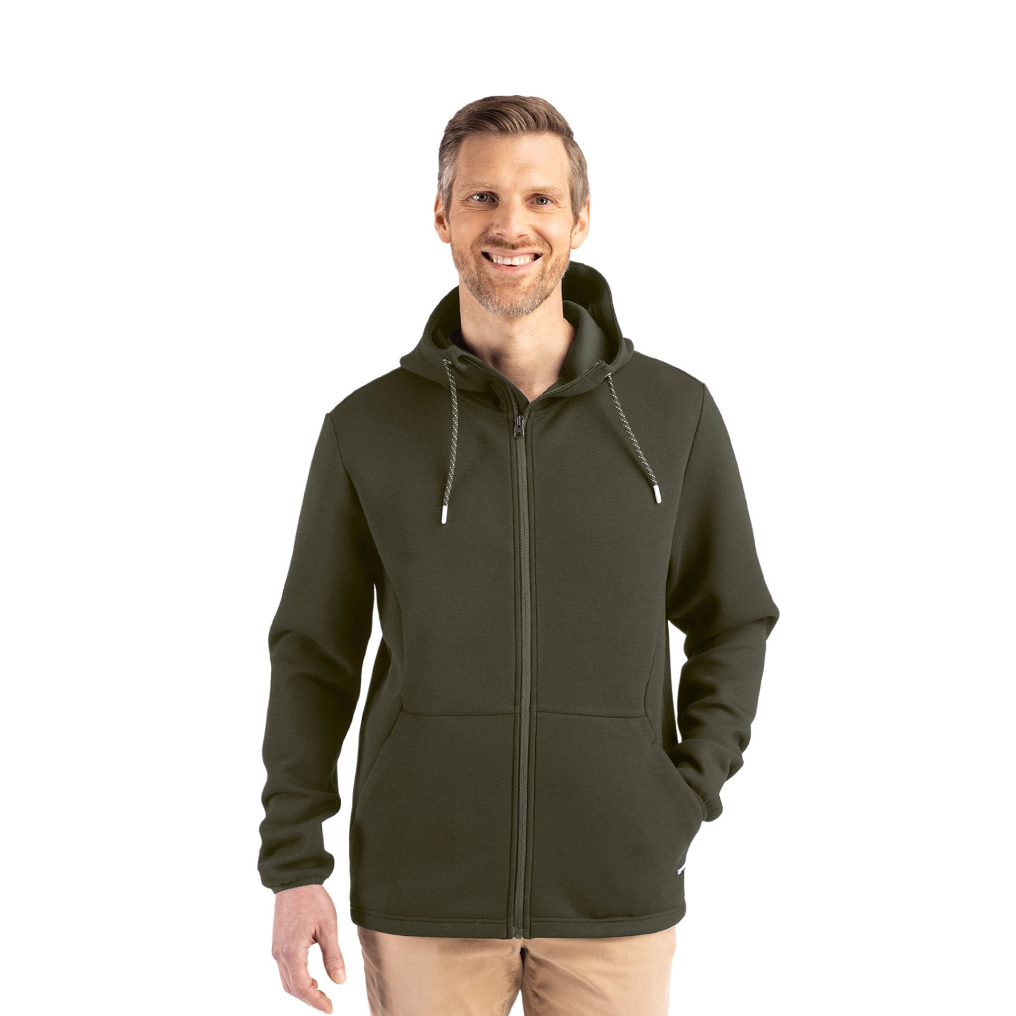 Cutter & Buck Roam Epic Comfort Mens Full Zip Hooded Jacket  Imprinted with Logo (Q314332)