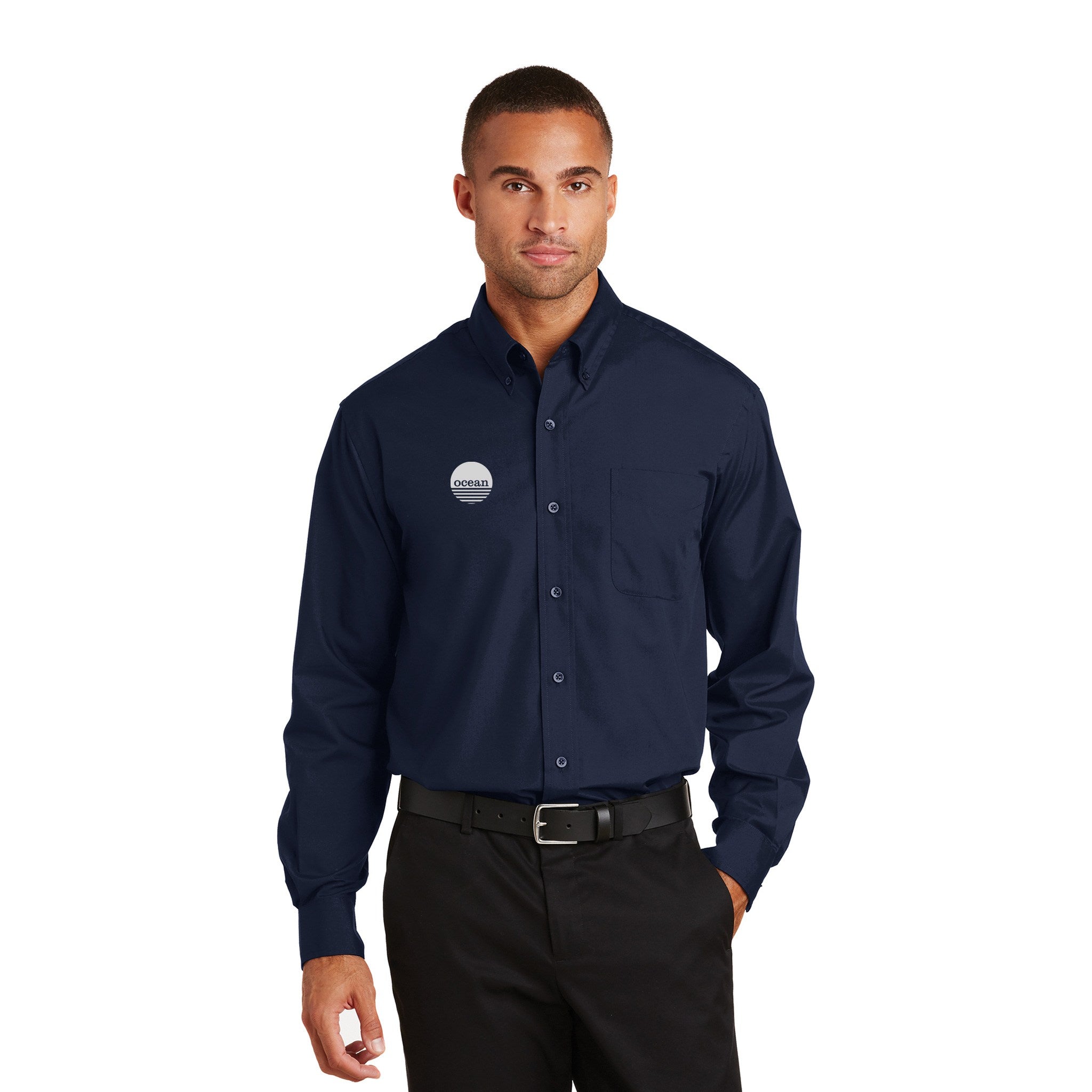 Port Authority® Long Sleeve Value Poplin Shirt  Imprinted with Logo (Q315311)