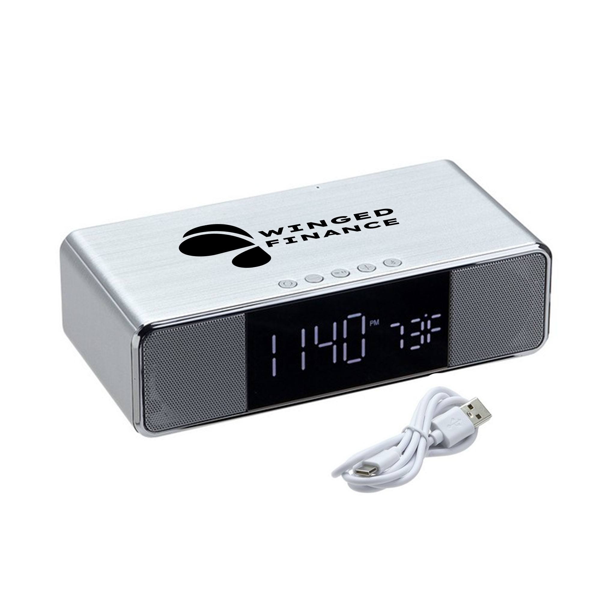 Mystic Alarm Clock/Wireless Speaker/Wireless Charger  Imprinted with Logo (Q318622)