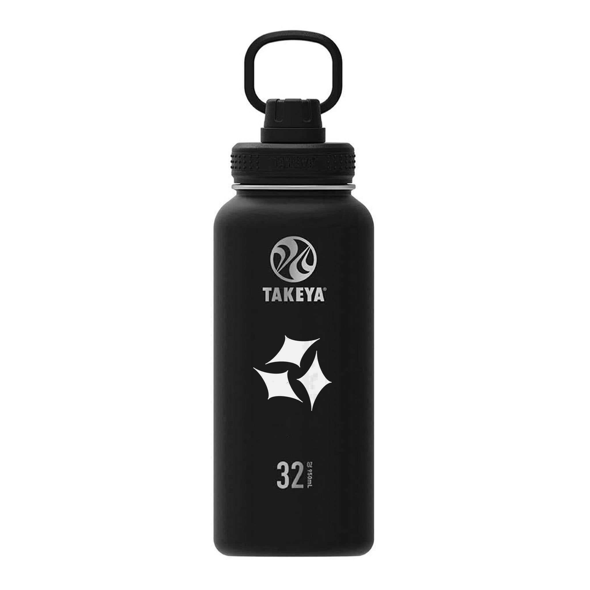 32 Oz. Takeya Water Bottle - Black  Imprinted with Logo (Q321622)