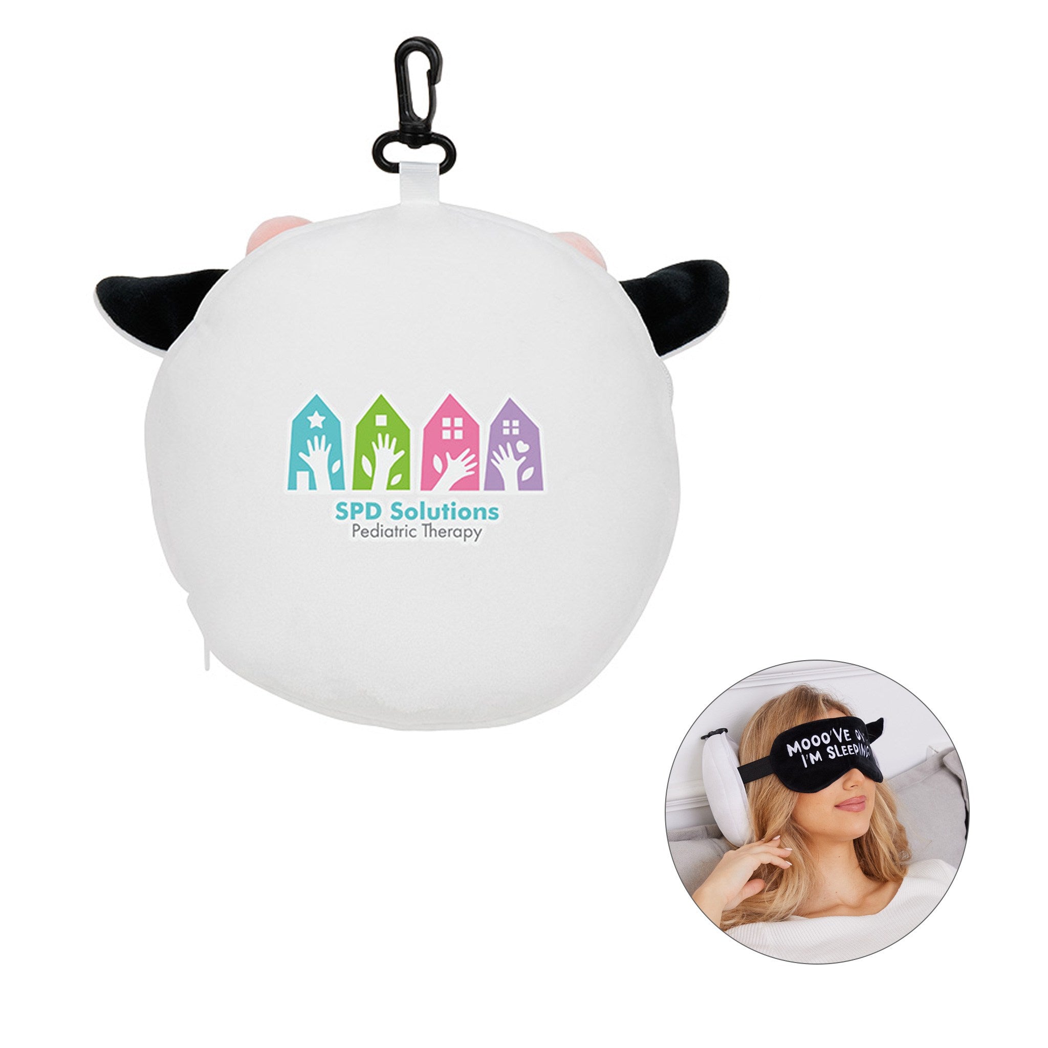 Comfort Pals™ 2-in-1 Cow Pillow Sleep Mask (Q322022)