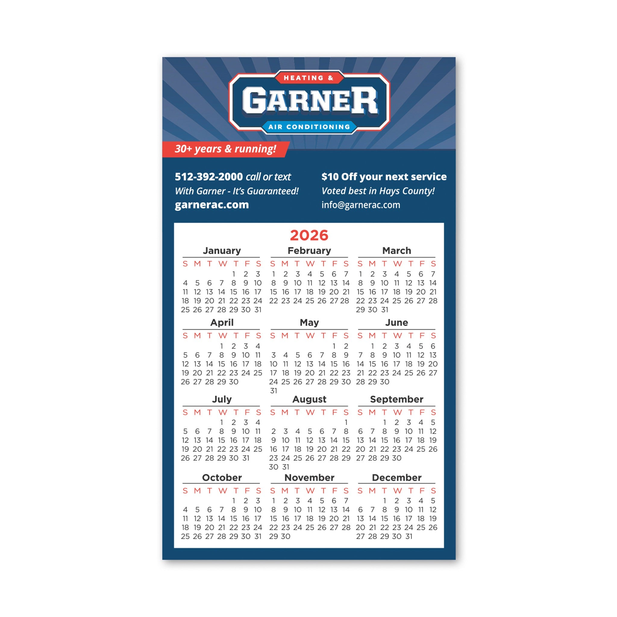 Calendar Square Corner Magnet 3.5 x 6 Inch (Q324432)