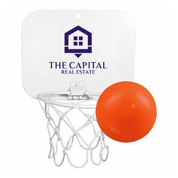 Mini Basketball Backboard With Vinyl Basketball  Imprinted with Logo (Q328822)