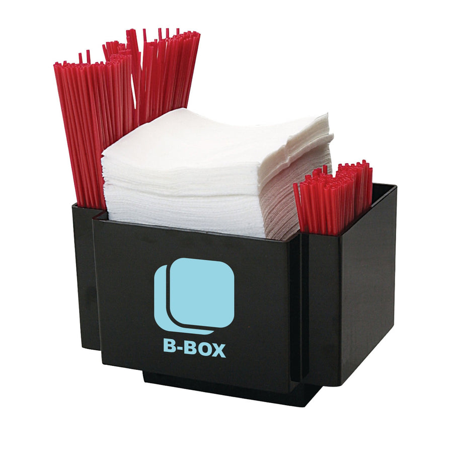 Napkin Caddy/Holder With 2 Side Straw Pockets (Q330222)