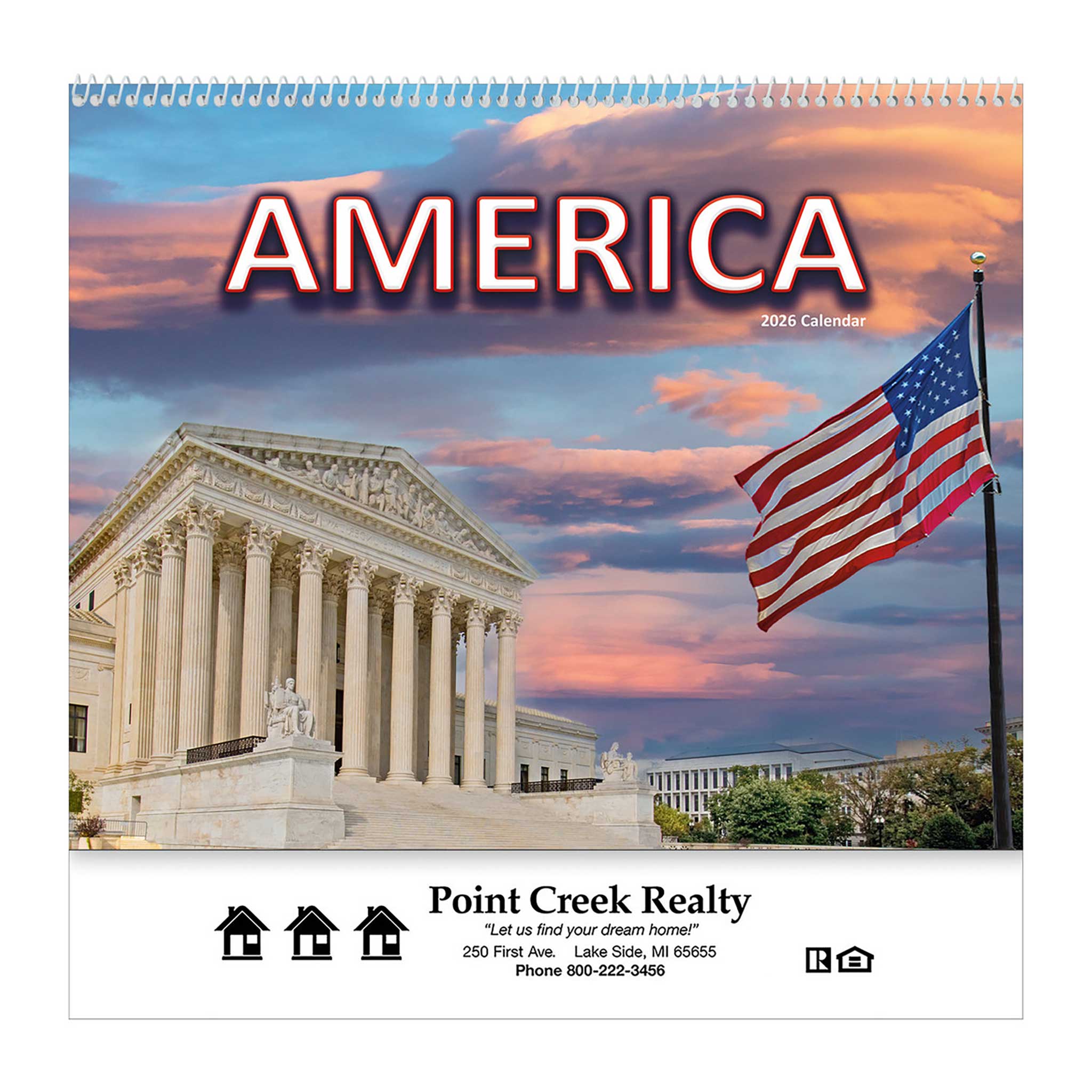 America! Wall Calendars - Spiral  Imprinted with Logo (Q332011)