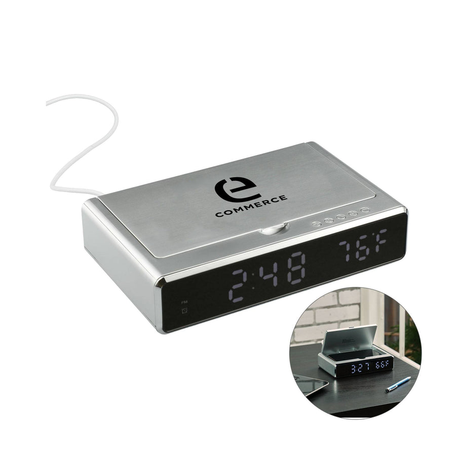 UV Sanitizer Desk Clock With Wireless Charging (Q332422)