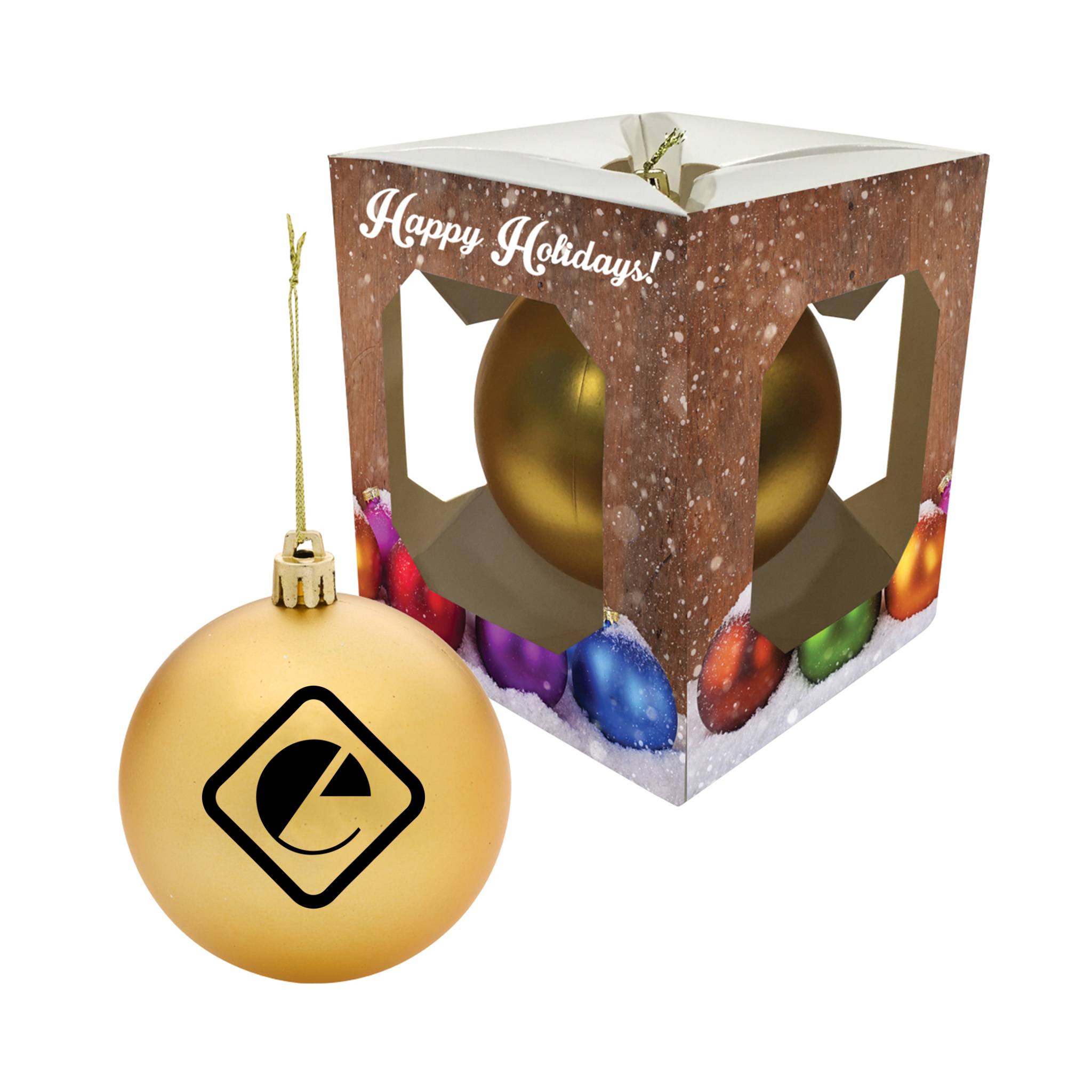 Round Ornament With Window Box  Imprinted with Logo (Q335711)