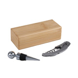 2-Piece Bamboo Wine Opener Set With Magnetic Closure (Q337332)