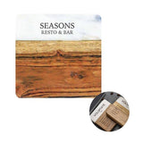 2 Pc. Acacia Wood & Greek Marble Coaster Set (Q339622)