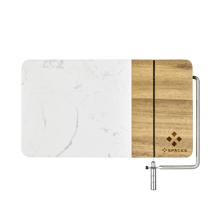 Marble Acacia Cheese Board With Cheese Slicer (Q341532)