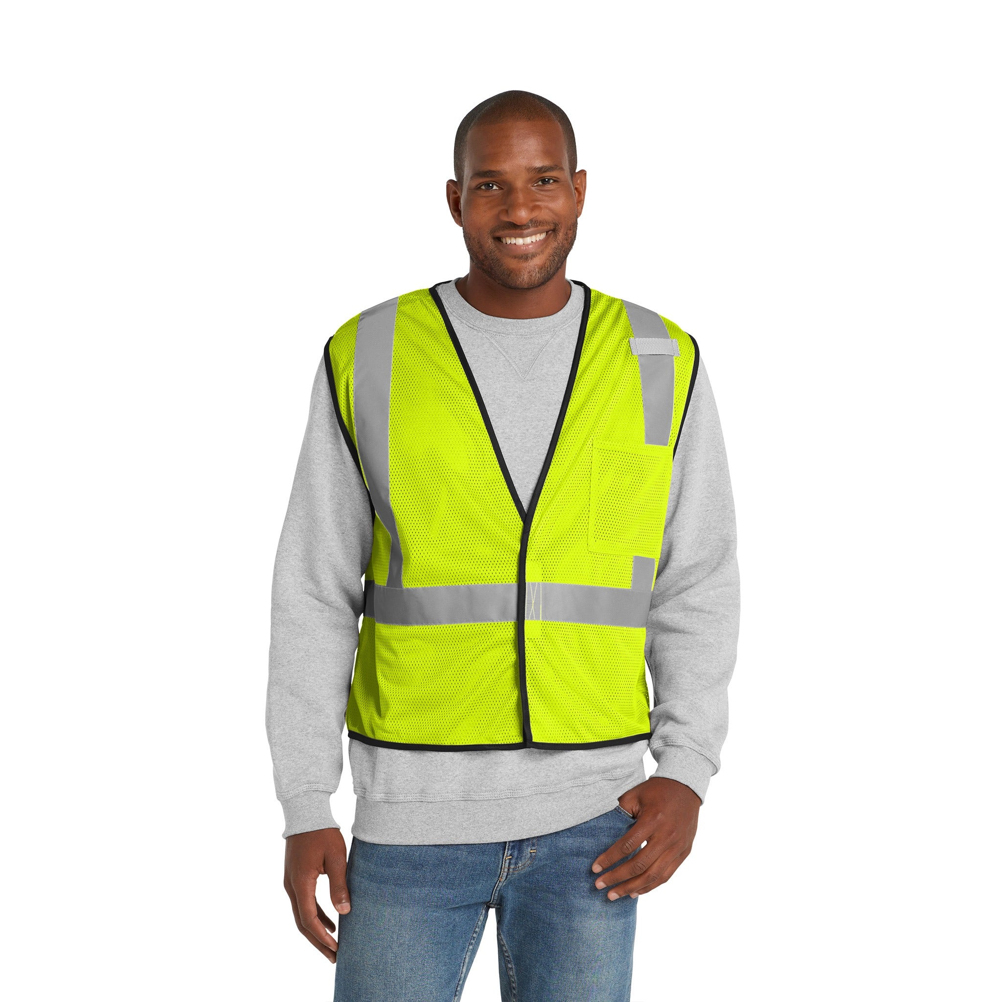 CornerStone® ANSI 107 Class 2 Economy Mesh One-Pocket Vest  Imprinted with Logo (Q343332)