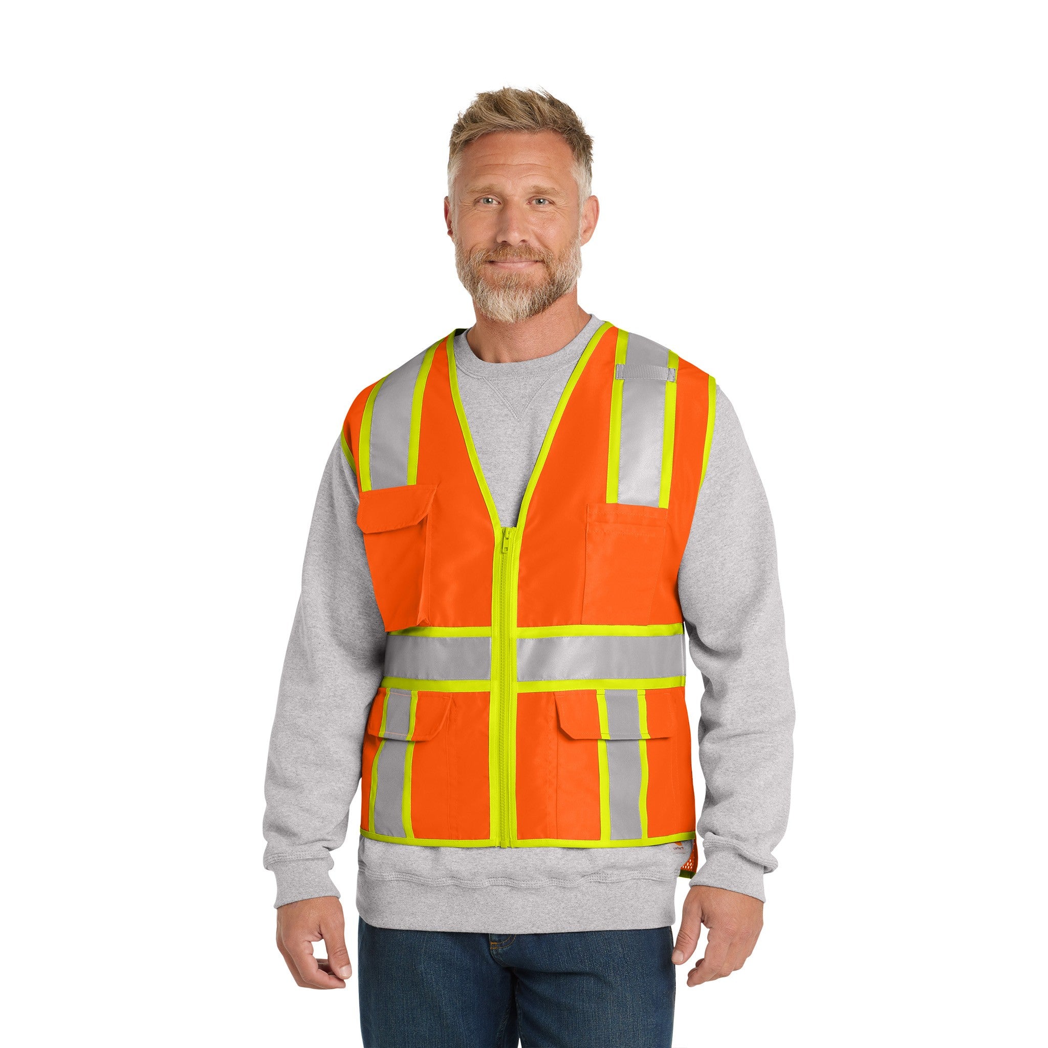 CornerStone® ANSI 107 Class 2 Surveyor Zippered Two-Tone Vest  Imprinted with Logo (Q353332)
