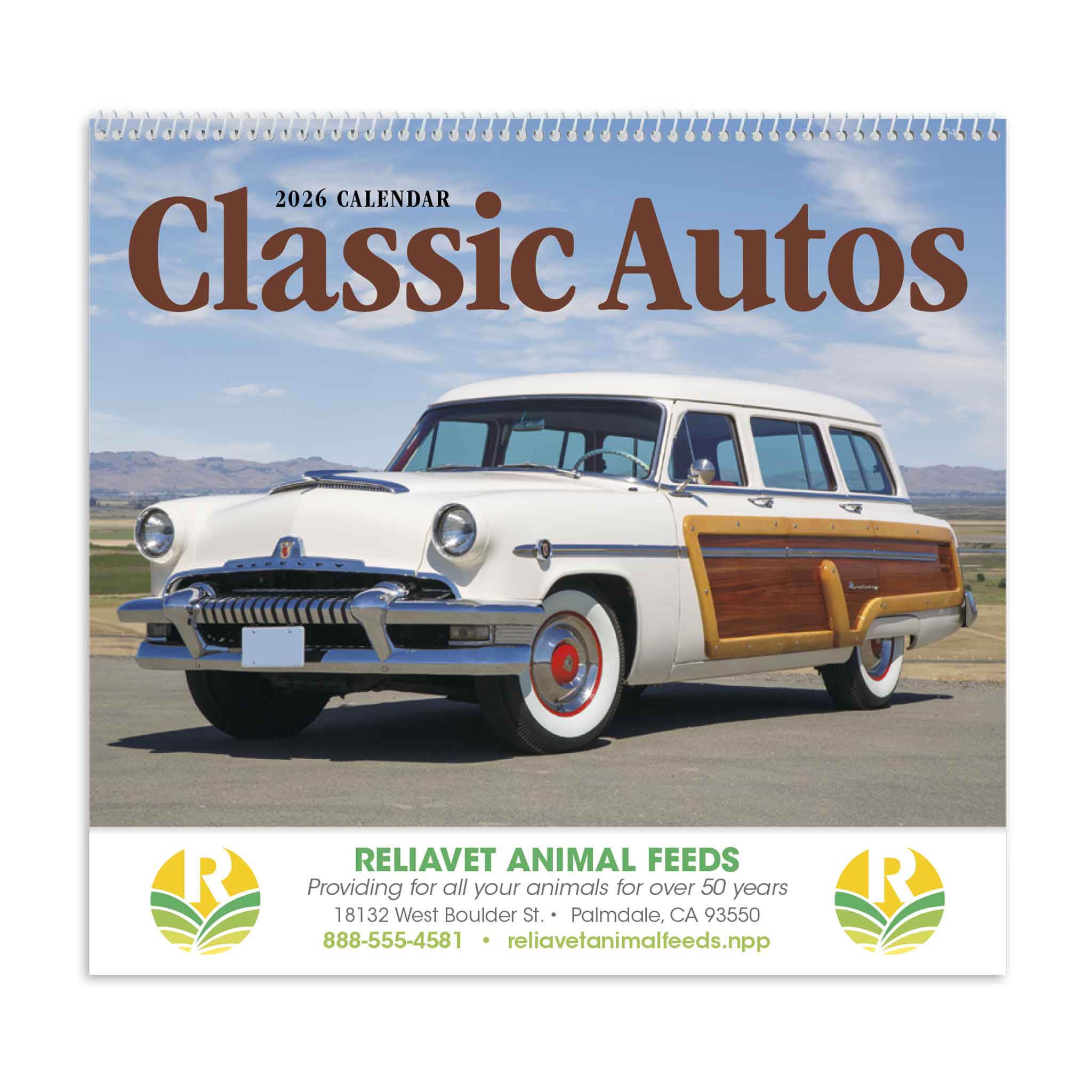Classic Autos - Spiral Calendar  Imprinted with Logo (Q354722)