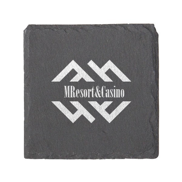 Square Slate Coaster  Imprinted with Logo (Q355922)