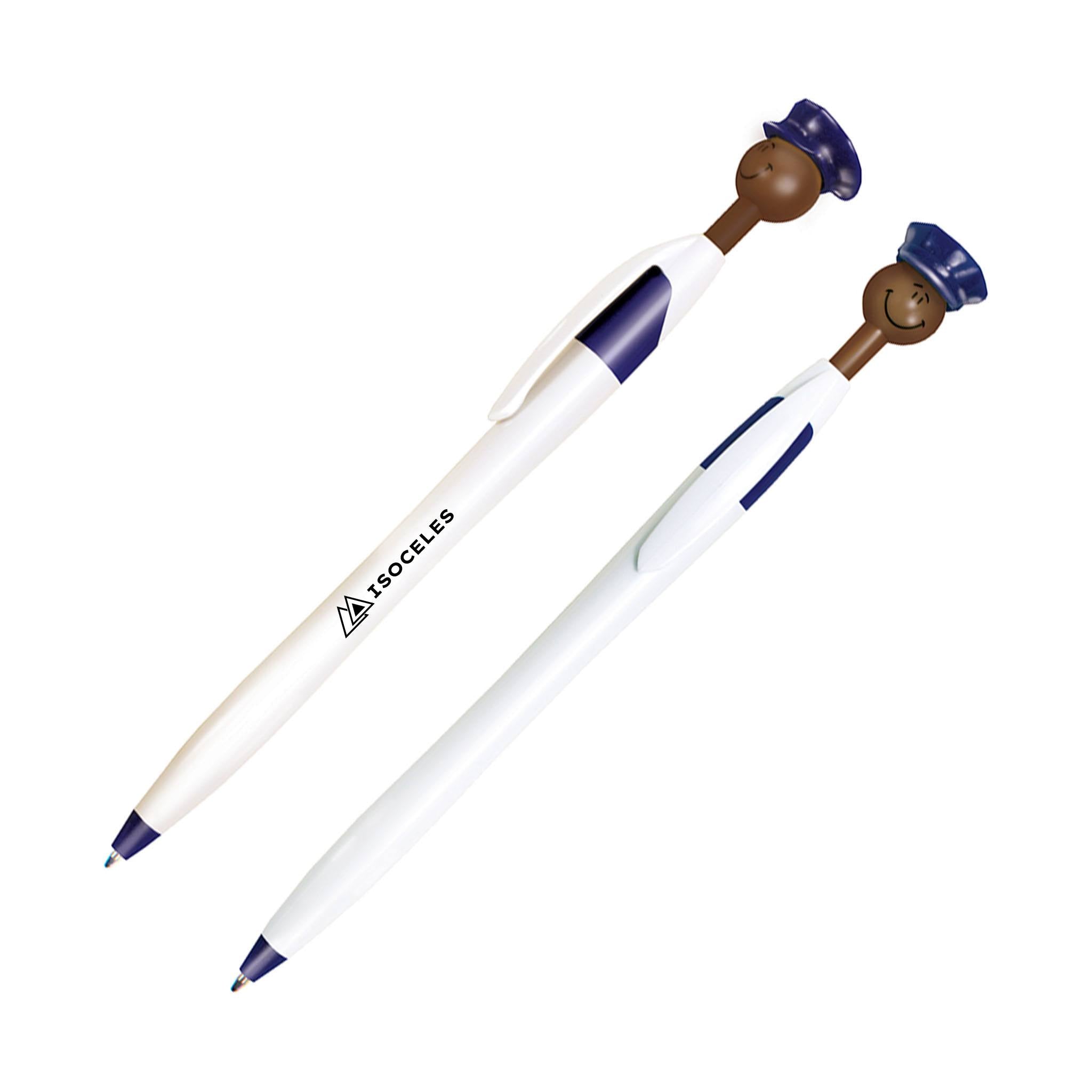 Officer Smilez Pens - Dark Tone  Imprinted with Logo (Q357811)