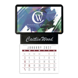 Press-N-Stick Business Card Holder With Imprint And Calendar Pad (Q359122)