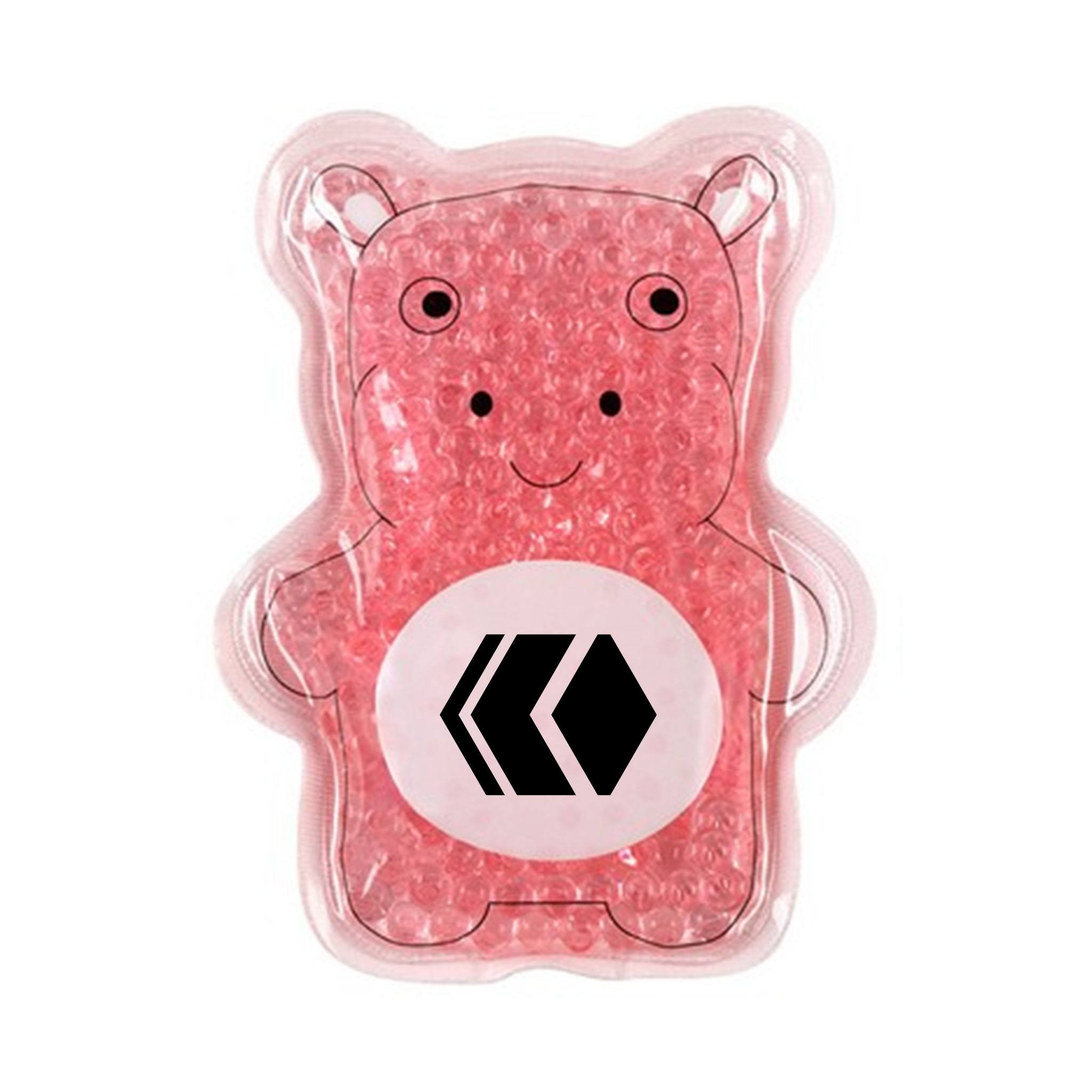 Plush Hippo Aqua Pearls™ Hot/Cold Pack  Imprinted with Logo (Q360922)