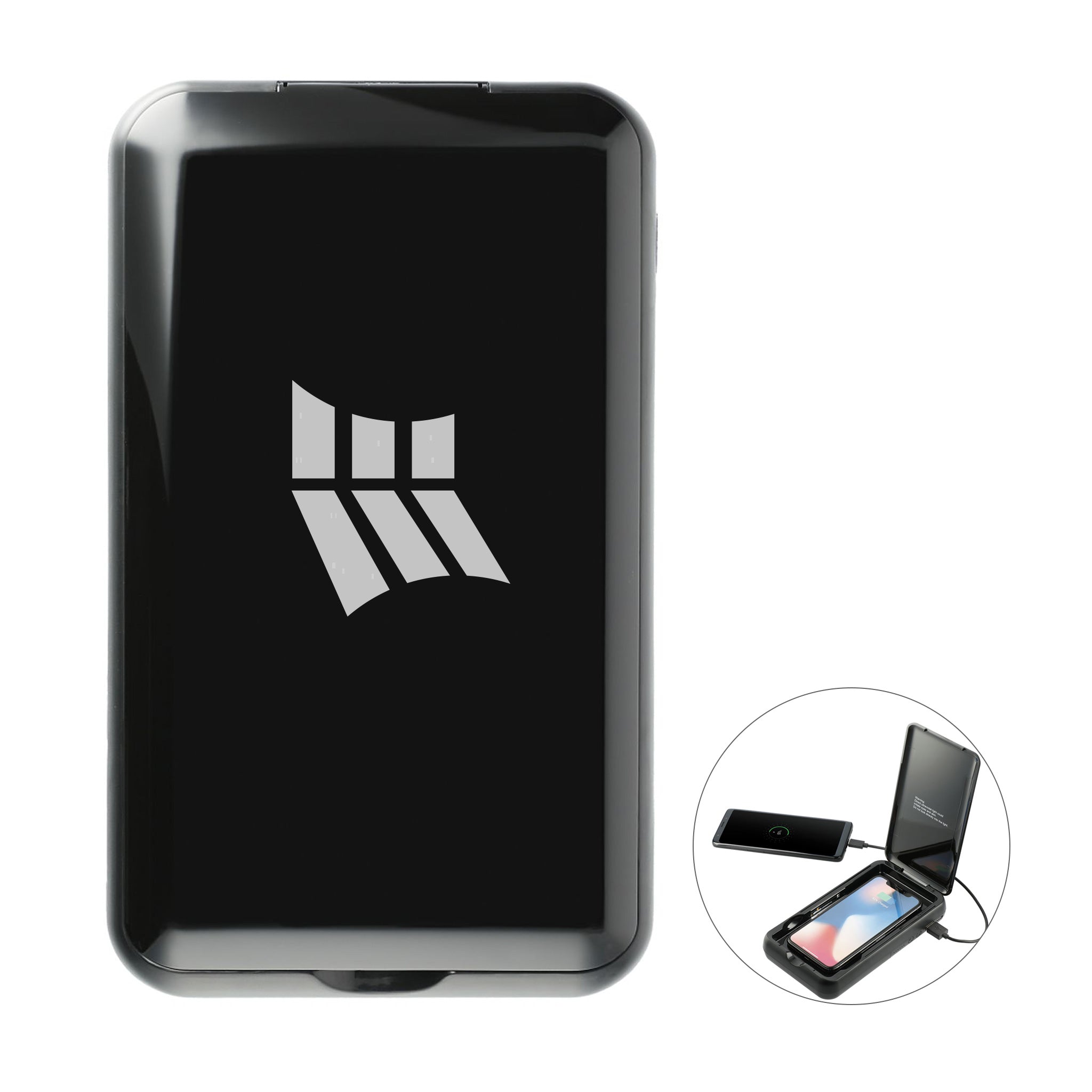 Pristine 10000 Wireless Power Bank With UV Sanitizer  Imprinted with Logo (Q363322)