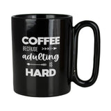 Retro 11 Oz Ceramic Mug With Large Handle (Q364532)