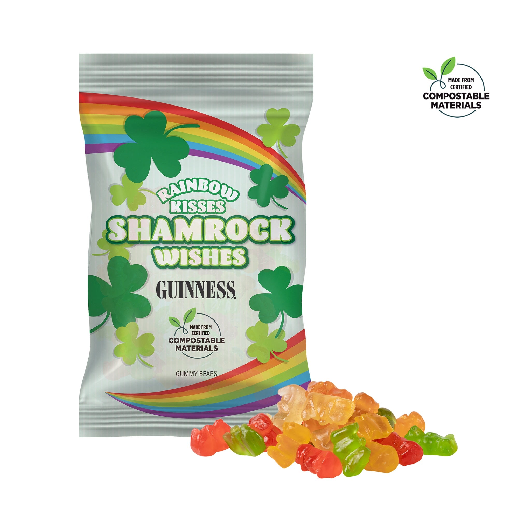 4 Oz. ECO-Digibag - Compostable & Full Color Gummy Bears  Imprinted with Logo (Q366222)