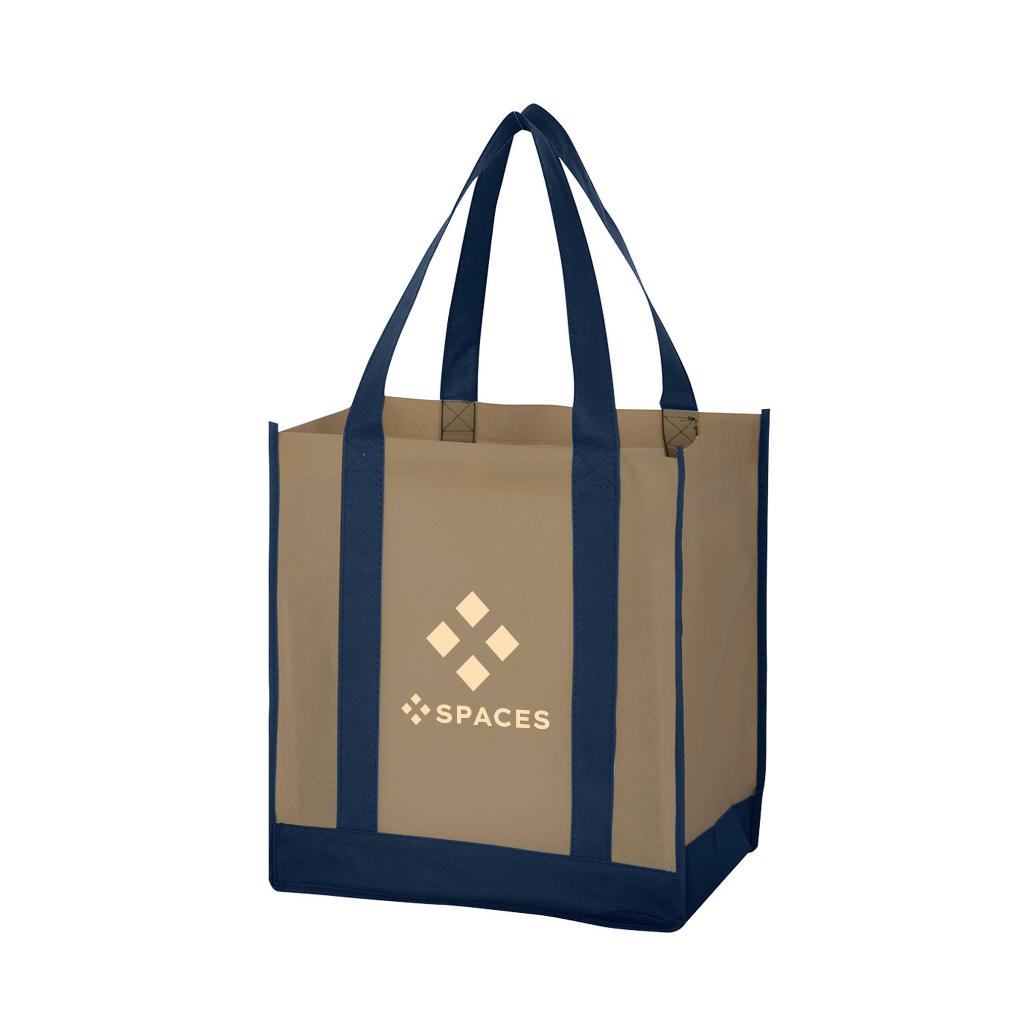 Two-Tone Non-Woven Shopper Tote Bags (12" W x 13" H x 8" D) (Q369311)