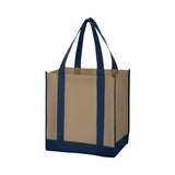 Two-Tone Non-Woven Shopper Tote Bags (12" W x 13" H x 8" D) (Q369311)