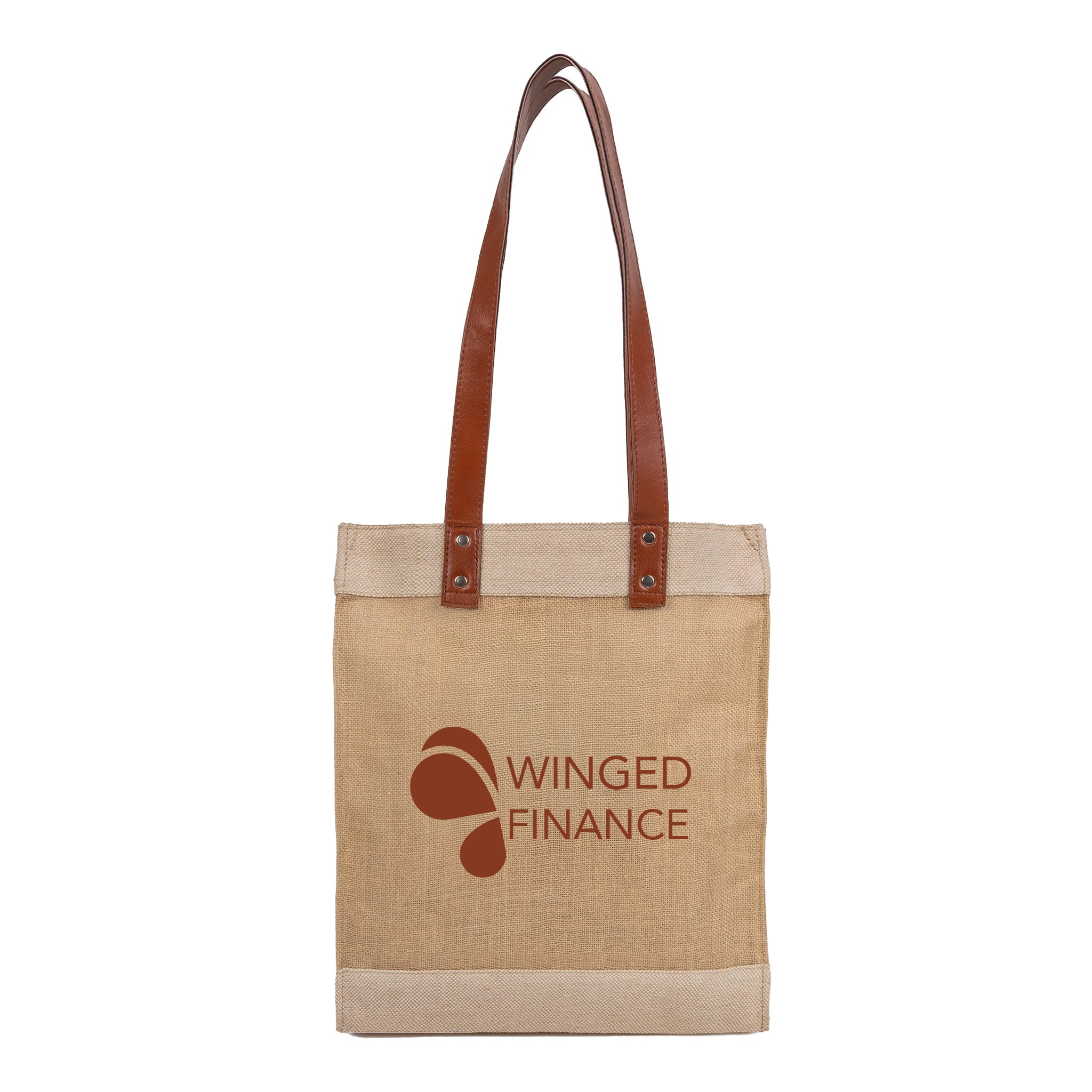 Premium Weave Golden Jute Tote (Q369532)