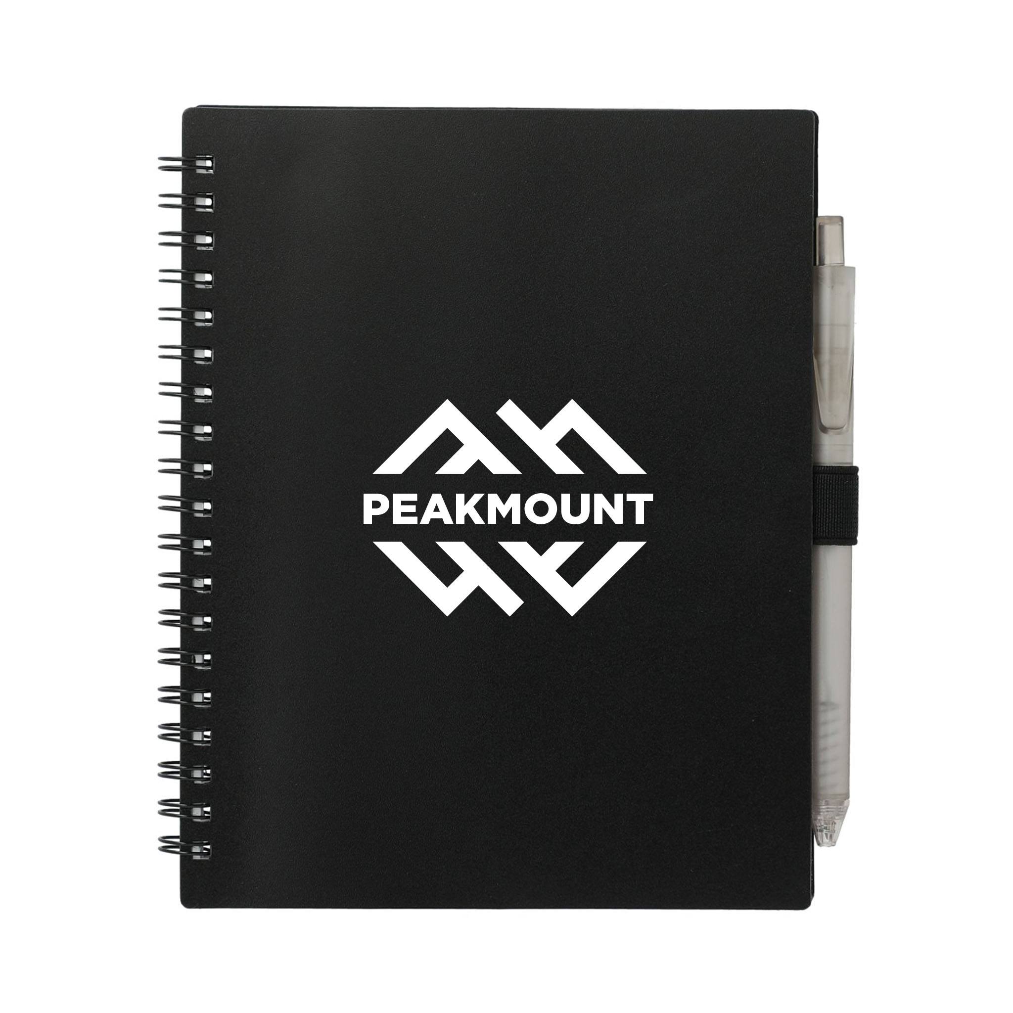 5.5 x 7 Inch FSC Recycled Spiral Notebook - RPET Pen  Imprinted with Logo (Q370722)
