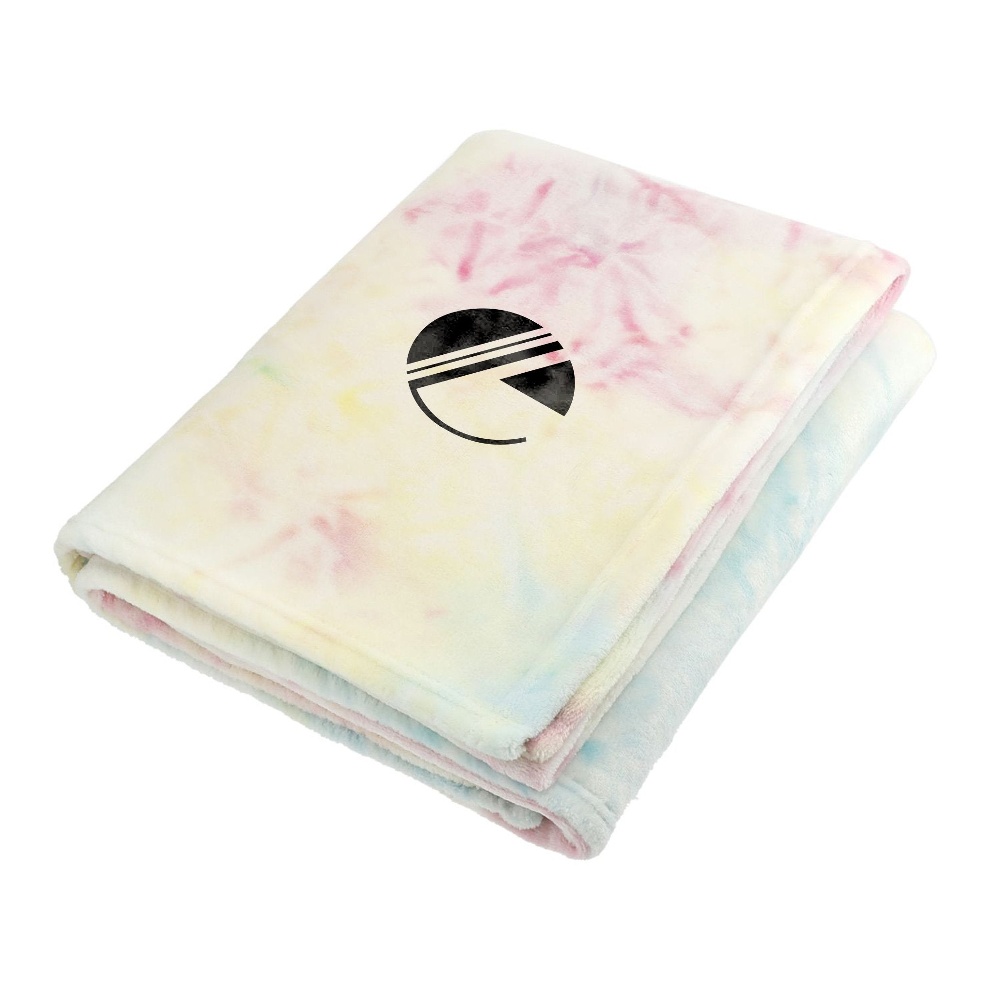 Tie Dye Flannel Fleece Blanket  Imprinted with Logo (Q375111)