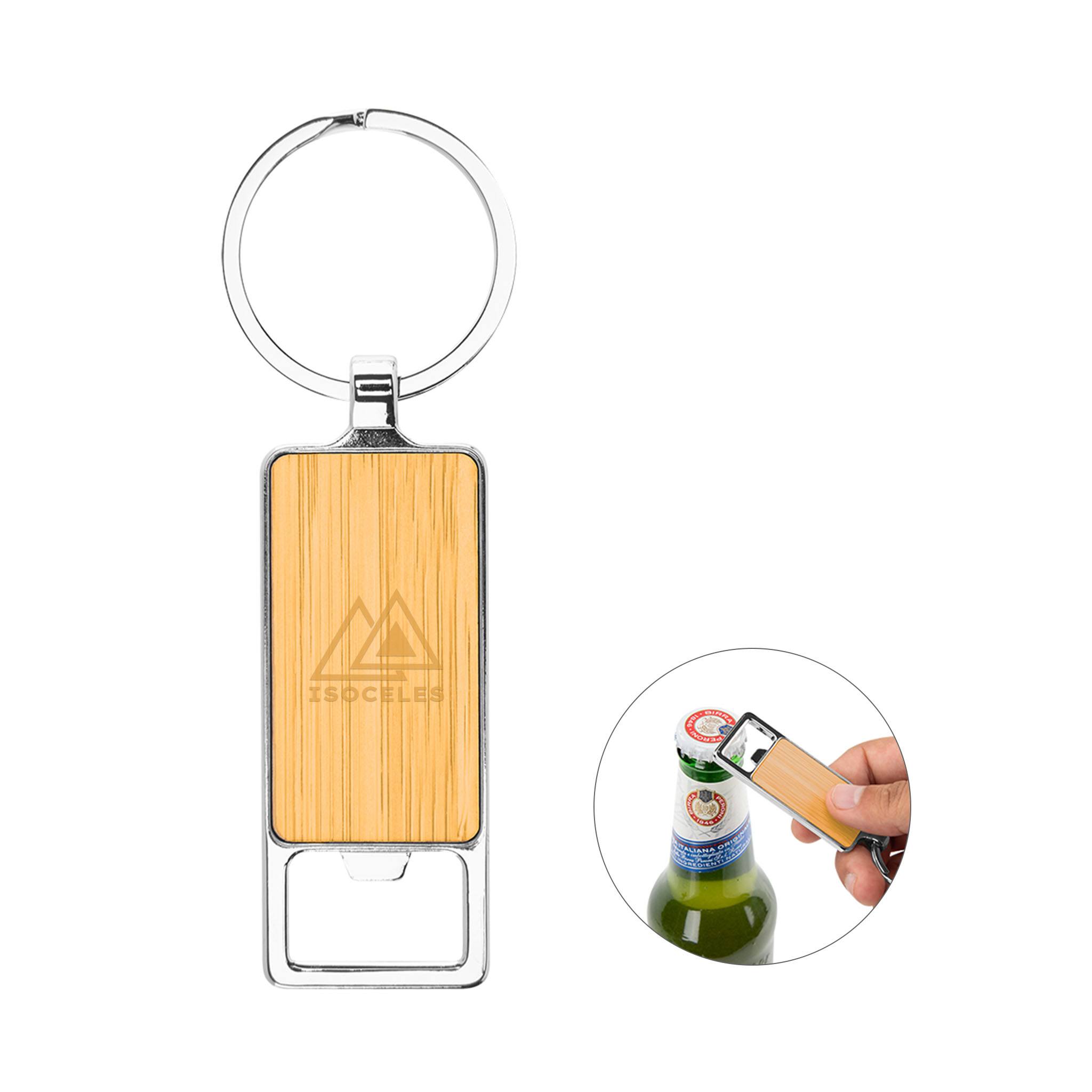 Bristol Bamboo Key Tag With Bottle Opener  Imprinted with Logo (Q375122)