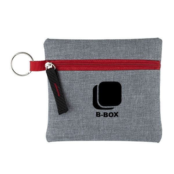 Capri Heathered Gray Zipper Pouch  Imprinted with Logo (Q377022)