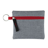 Capri Heathered Gray Zipper Pouch (Q377022)
