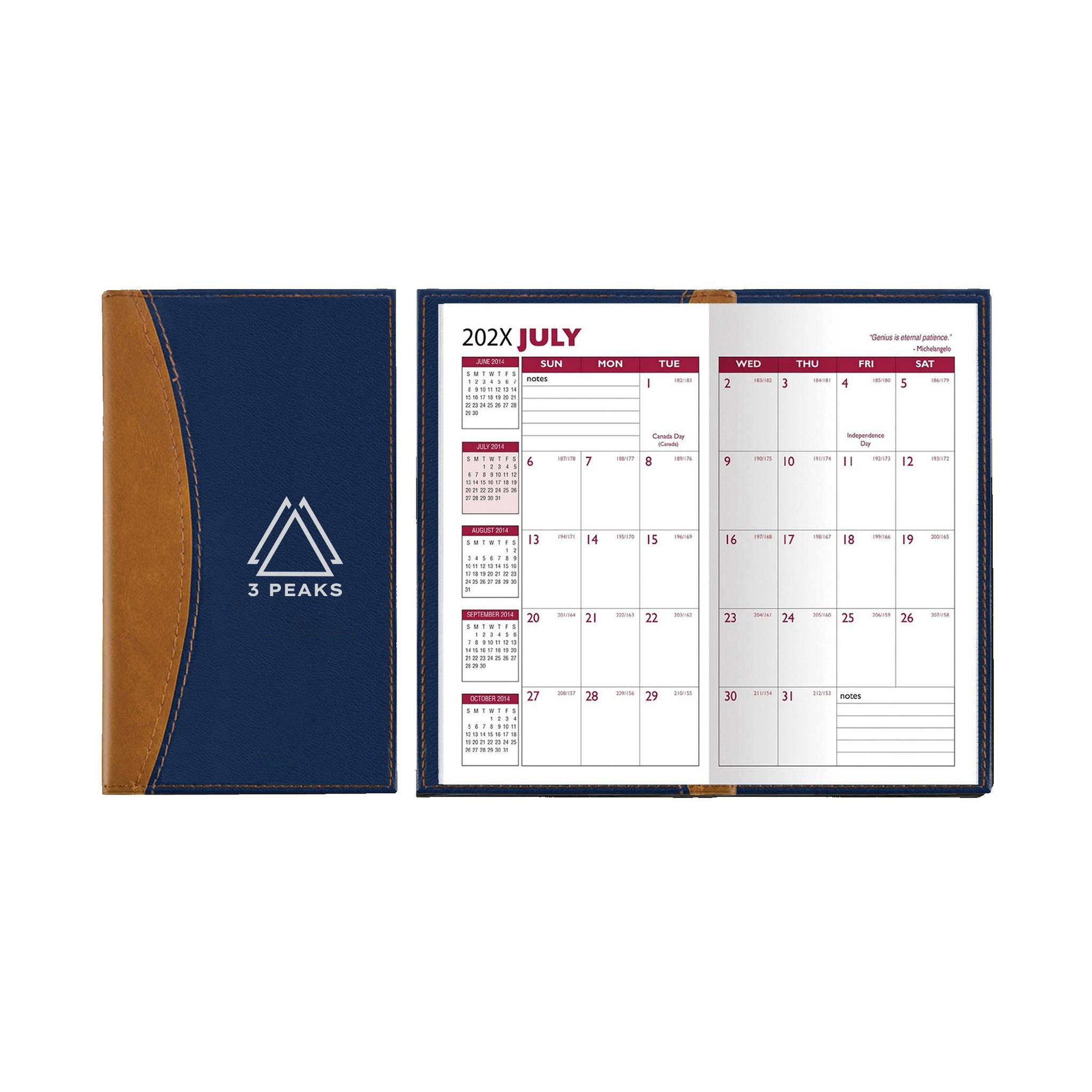 Normandy 2 Tone Soft Vinyl Academic Planner  Imprinted with Logo (Q378222)