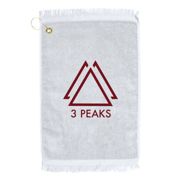 Premium Fringed Velour Golf Towel - White (Q381322)