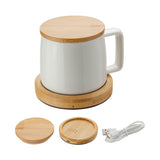 Bamboo Mug Warmer With 8 Oz Ceramic Mug (Q382432)