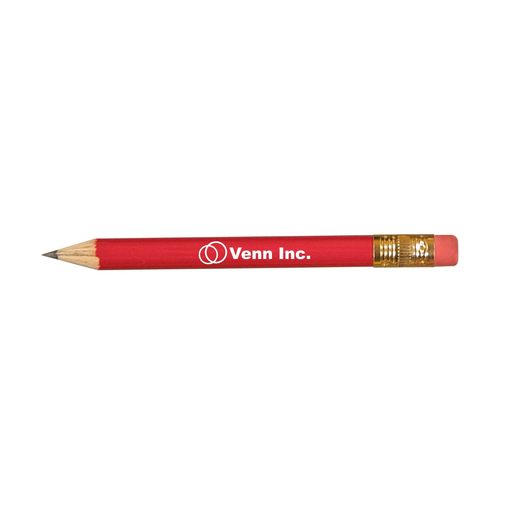 Round Golf Pencil With Erasers  Imprinted with Logo (Q384611)
