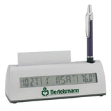Clock With Business Card And Pen Holder (Q385532)