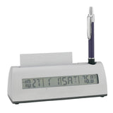 Clock With Business Card And Pen Holder (Q385532)