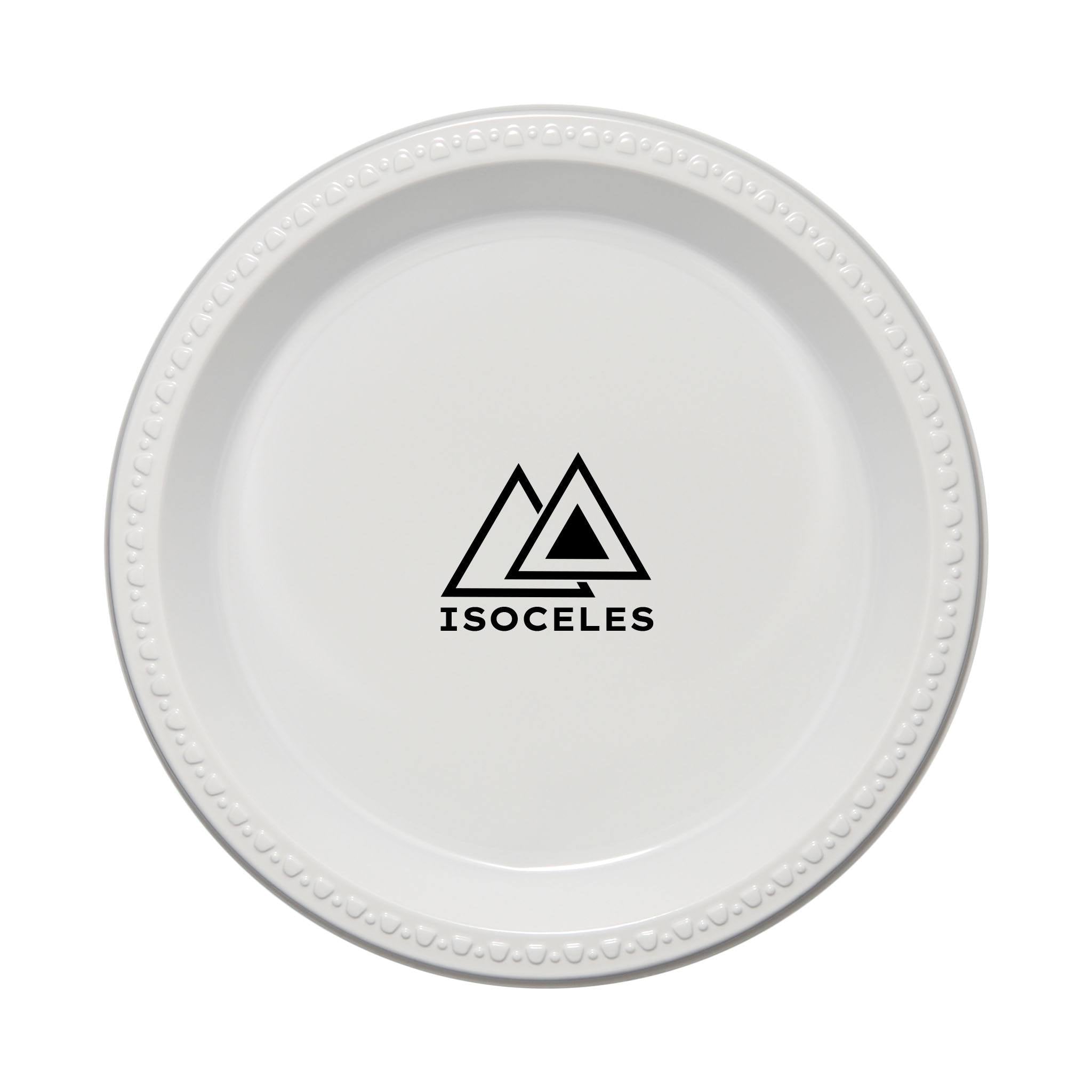 10 Inch White Plastic Plates  Imprinted with Logo (Q386011)