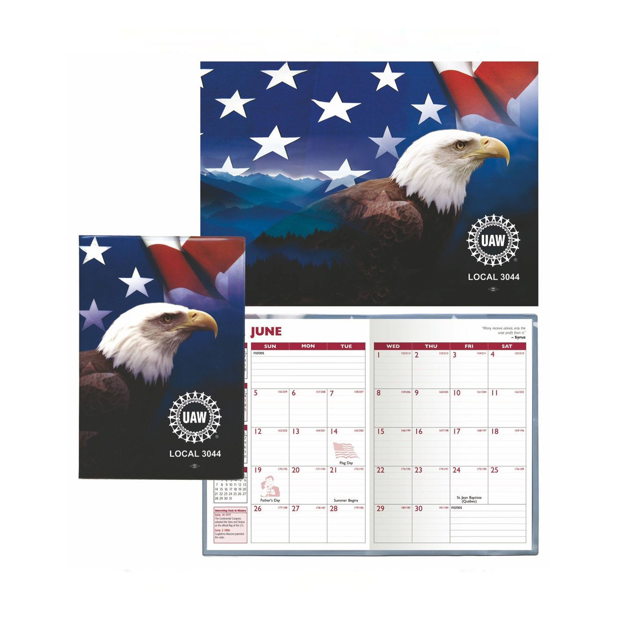 Stock 7 x 10 Patriotic Planner With Academic Insert  Imprinted with Logo (Q388222)