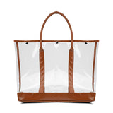 Luxe Button-Top Tote with PU Leather Trim (Q388432)