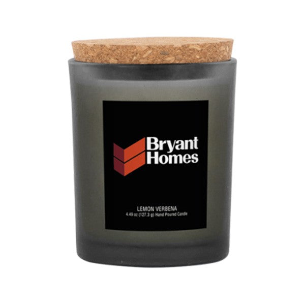 6 Oz. Niva Frosted Candle With Cork Lid  Imprinted with Logo (Q395022)