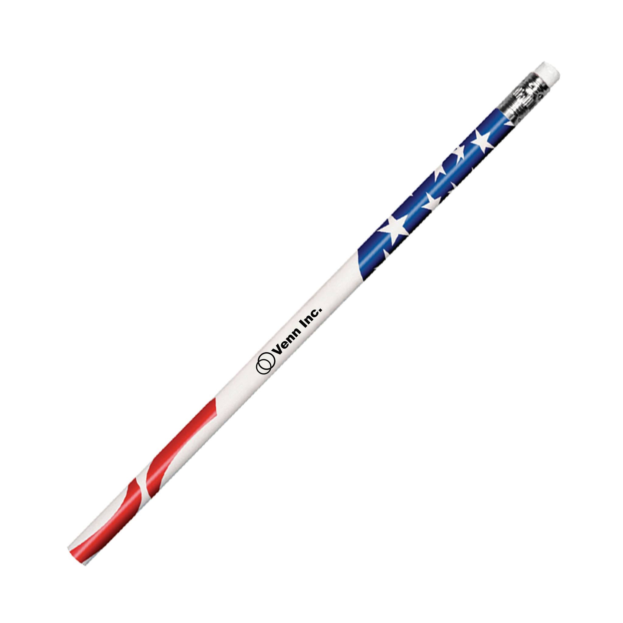 Patriotic Foil Pencils  Imprinted with Logo (Q397811)